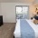 a bedroom with a large window